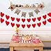Kungfu Mall 6.6 Feet Valentines Day Banner, 1pc Love Burlap Banner and 2 Pcs Red Felt Heart-Shaped Garland Banner for Wedding Party Proposing Decorations