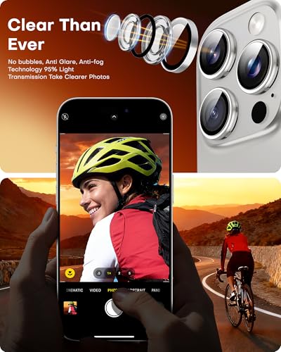 Image of TOCOL for iPhone 14 Pro Max Camera Lens Protector /iPhone 14 Pro Camera Lens Protector Tempered Glass HD Individual Scratch Resistant Cover Accessories Case Friendly 2 Pack(Silvery)