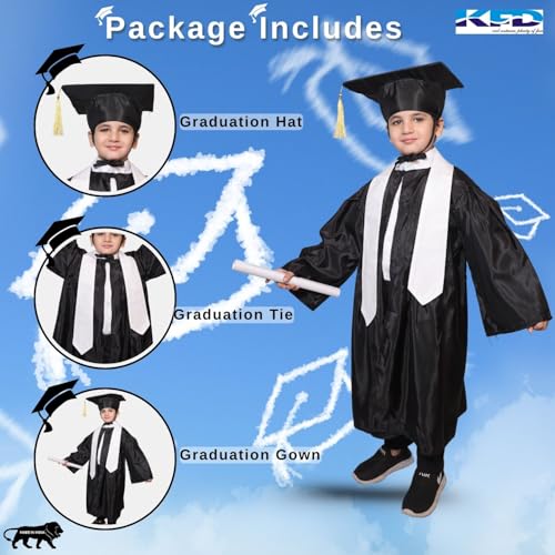 Image of Kaku Fancy Dresses Graduation Gown With Hat & Stole /Scarf | Degree Costume For Convocation Dress For Boys & Girls