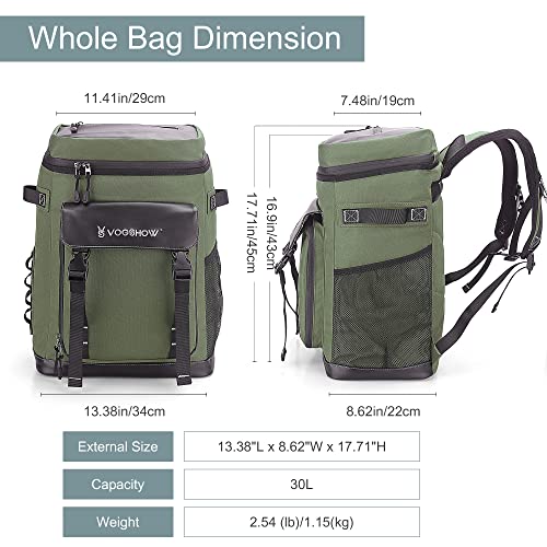 Vogshow Kühlrucksack 30L Kühltasche Gross Kühlbox Wasserdicht Picknickrucksack Auslaufsicher Thermotasche Isoliertasche Multifunktionaler… – Ansicht 2