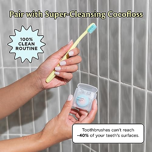 Cocofloss Cocobrush, Ultra-Soft Manual Toothbrush, Dentist-Designed, Gentle on Gums, Made from Recycled Plastic, Rainbow Set, Multipack of 4 - Image 5