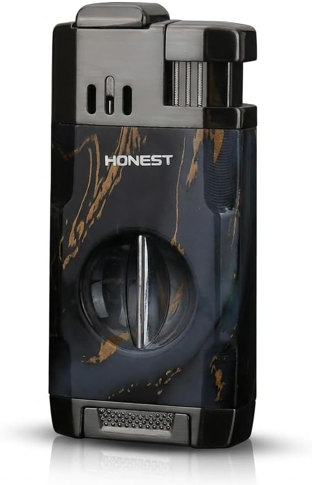 Dual Jet Flame Lighter | Refillable & Adjustable | Windproof Lighter Outdoor Survival & Tactical Gear (Butane Not Included)