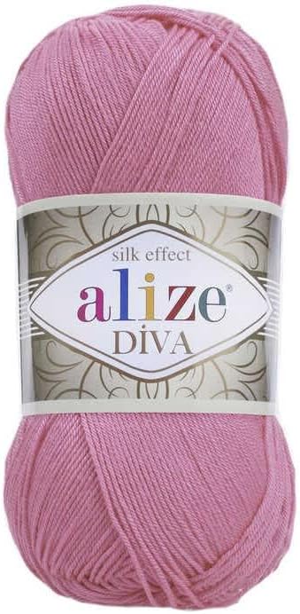 Alize 100% Microfiber Acrylic Diva Silk Effect Knitting Sport Crochet Yarn Lot of 4 Ball skeins 400gr 1532yds Color (178 Dark Pink)
