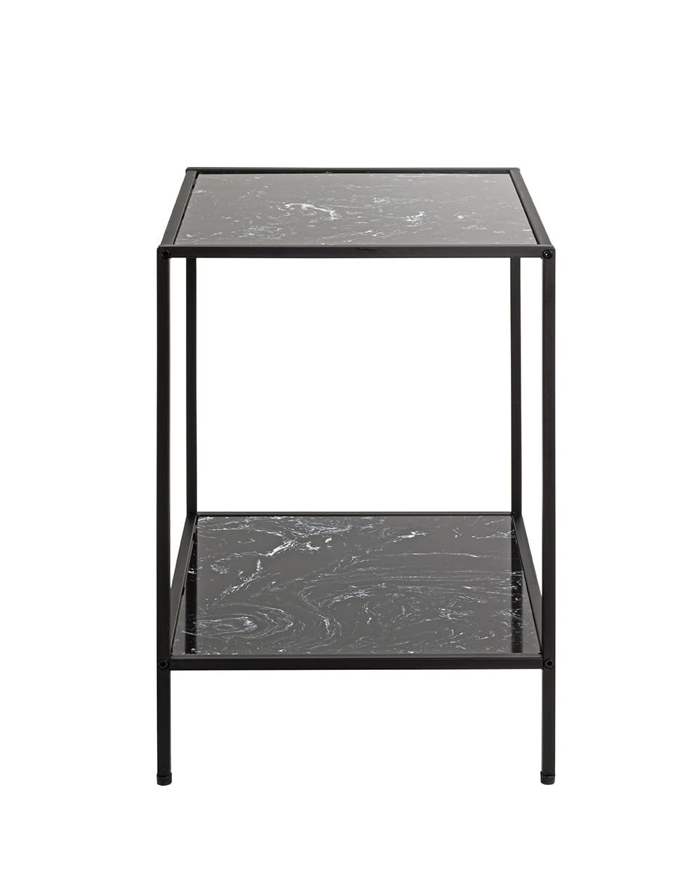 HAKU Tavolino nero, finto marmo, metallo, tavolino da salotto - Dimensioni: L 40 x A 60 x P 40 cm Stile: Art Déco