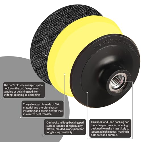 Boounyatin BO-ZP 100Pcs Angle Grinder Sanding Discs And 4 Inch Hook And Loop Backing Pad thumb #3