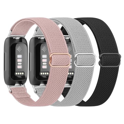 Meliya Correa elástica para Fitbit Inspire 2 para mujeres y hombres, paquete de 3 pulseras elásticas de repuesto de nailon transpirable para Fitbit Inspire