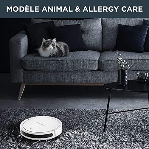 Rowenta X-Plorer Serie 50 Aspirateur robot laveur, Aspire et lave les sols, Navigation méthodique, Kit animal & allergie, Filtre haute efficacité, WiFi, App compatible assistant vocal RR7387WH