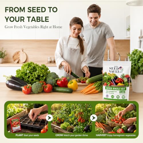 Vegetable & Fruit Survival Seeds Vault Kit, 17,600+ Seeds for Planting 36Pack Heirloom, Non-GMO Varieties Home Garden for Hydroponic, Indoor & Outdoors - Image 5