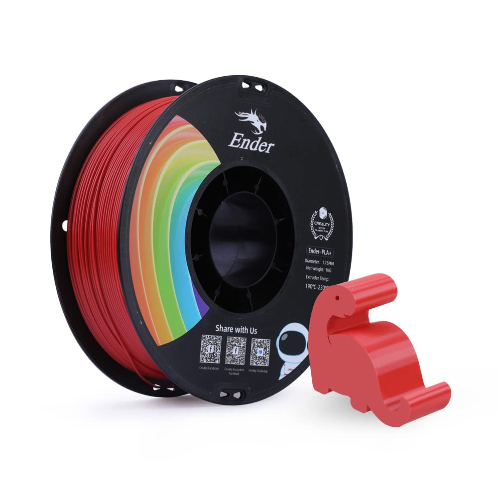 Creality Filamento PLA 1.75mm per Stampante 3D e Penne 3D Precisione Dimensionale +/- 0.02mm Neatly Wound Stampanti 3D FDM Bobina da 1kg (2.2 Libbre) (Rosso)