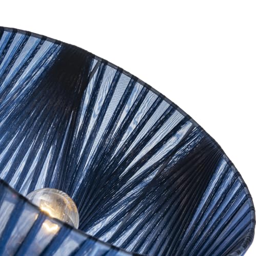 Chic Modern Midnight Blue Voile Fabric Organza Tapered Pendant Lighting Shade | 30cm x 20cm | for Ceiling or Table Lamp by Happy Homewares - Image 6