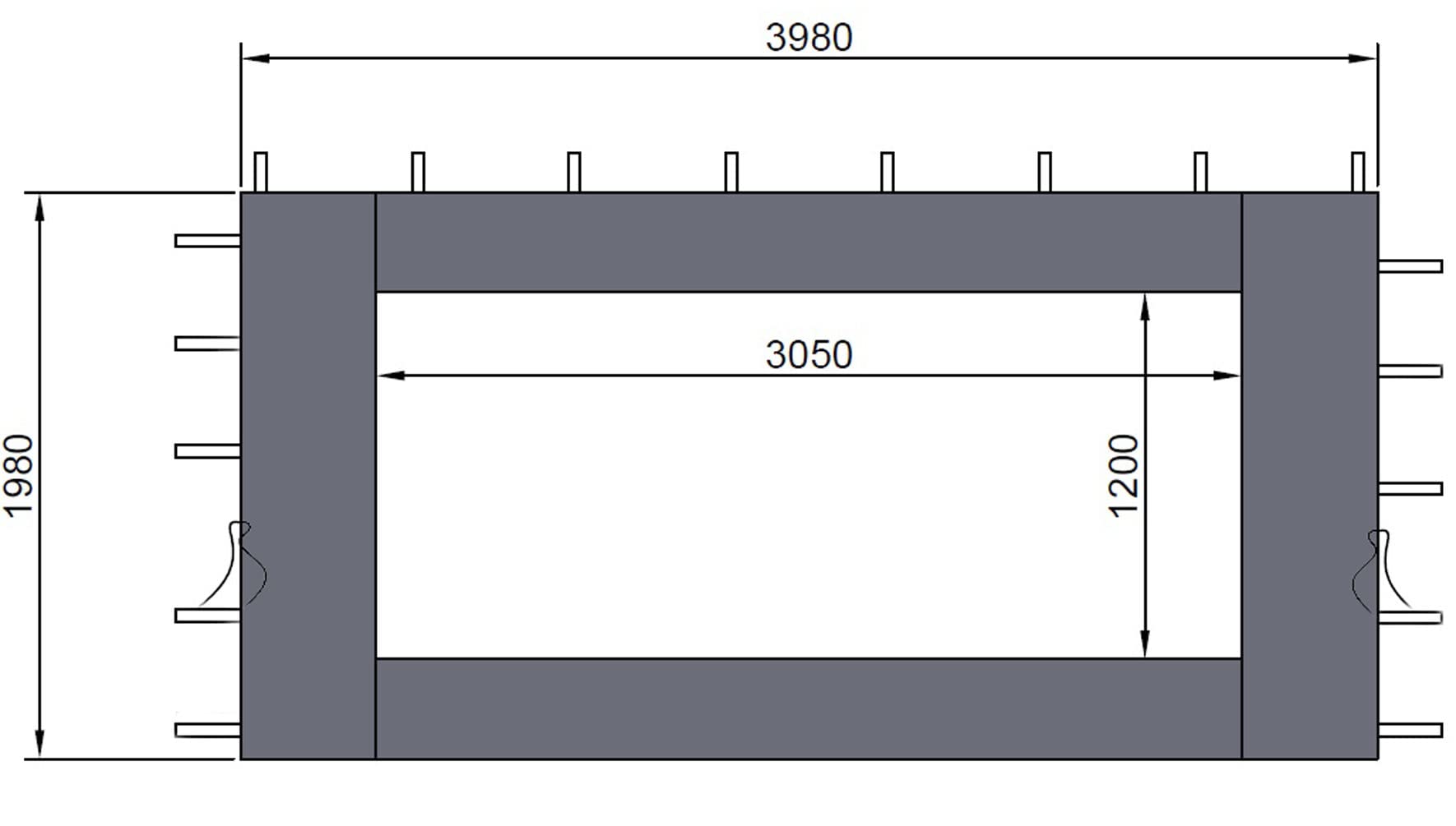 Quick-Star 2 pareti Laterali con Finestra in PVC per Gazebo 3 x 4 m Parete Laterale Antracite