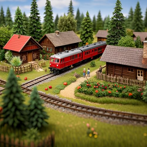 Xthrotsenk Graskopf Modellbau Gras Grasbüschel Pflanzen Modell Tiefland-Sträucher Kunstrasen Miniatur-Gelände Buschige Büschel für DIY-Sandgelände, Eisenbahn, Spielszenerie (Herbstgrün)