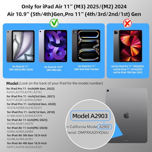 Image of IPad Air 11 Inch Case with Keyboard - Magnetic Case, Backlit Keyboard & Multi-Touch Trackpad, Compatible with iPad Air 11 inch (M4 2026 /M3 2025 /M2 2024) & 10.9 inch (4th /5th Gen), iPad Pro 11 inch (1st-4th Gen)
