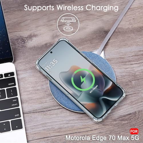 Image of TheGiftKart Crystal Clear Back Cover Case for Motorola Moto Edge 70 Max 5G | Shock Proof 360 Degree Protection | Hard Clear Back Cover Case for Motorola Edge 70 Max 5G (PC & TPU, Transparent Bumper)