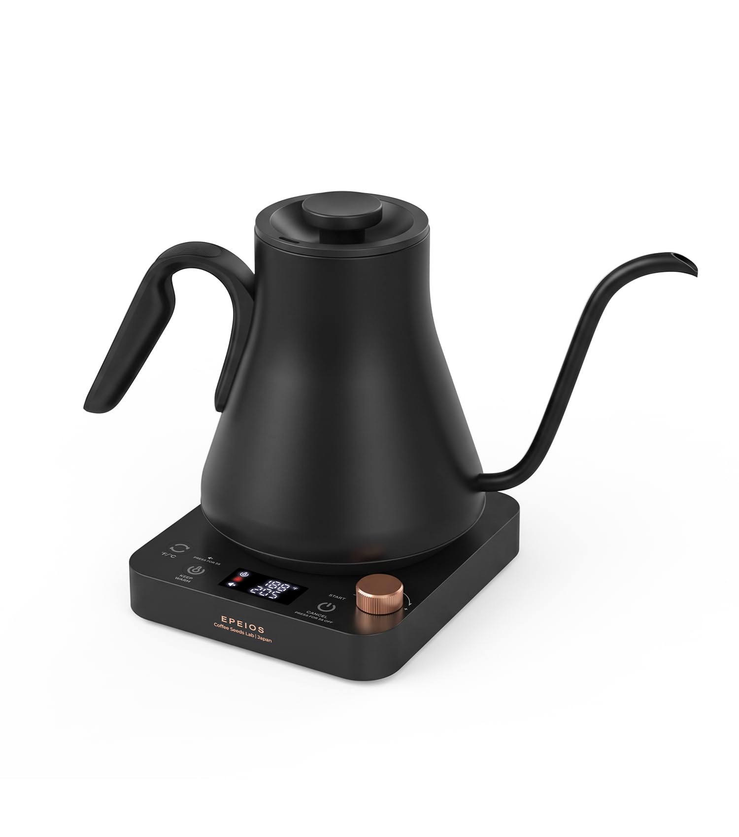 Photo 1 of Epeios Electric Kettle, Gooseneck Electric Kettle with ±1°F Temperature Control, 1200W Rapid Heating for Pour Over Coffee & Tea, 304 Stainless Steel Interior, Auto Shut-Off, 0.9L, Black