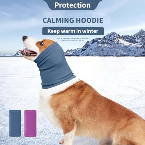 Image of Nanaki Dog Calming Hoodie Ear Wraps for Dogs, Ear Protection Dog Fireworks Ear Head Muffs Dog Warp Anxiety Relief, Dog Hematoma Ear Wrap, Dog Head Cover The Grooming and Force Drying Dog Ear Protector