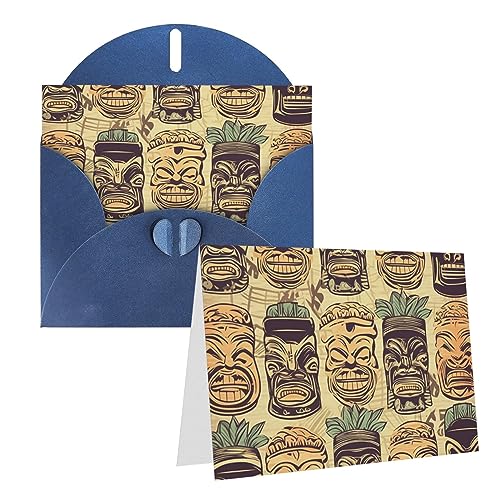 Cartes de vœux vierges Aloha Tiki avec enveloppes pour ne plus manquer d'idées de messages
