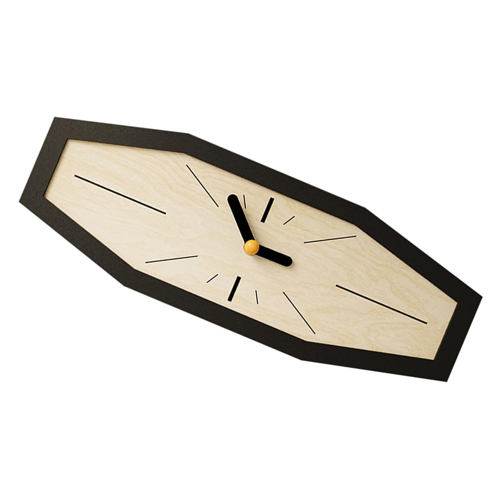 Tsophreniq Distinctive Wooden Hexagon Quiet Wall Clock Stylish Decoration for Living Room Dining Area Home Work Area and Bedroom