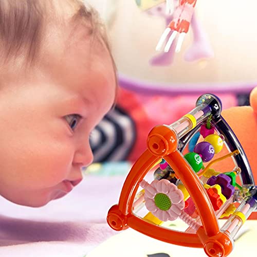 Berbeem Multi Activity Triangle Toy, Swinging Triangle Rammelaar Toy met draaiende wielen en spiegel, Baby Grip Training… - Image 4