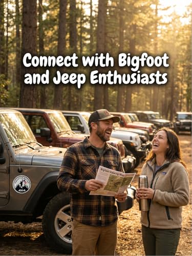Image of 2 PCS Squatch Rated Car Emblem 4 x 4 Metal Automotive Badge 3D Metal Car Badges Emblems Round Emblem Decals Car Badge Decals Stickers Compatible with Vehicles Trucks SUV RV Decoratio (Squatch Rated-A)