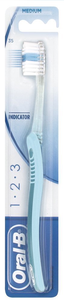 Oral-B Indicador cepillo de dientes 35 corto cabeza (tamaño mediano) -Pack De 4