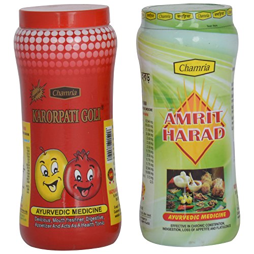 Image of CHAMRIA KARORPATI GOLI (ANARDANA GOLI) 200g + AMRIT HARAD 200g (2 PACKS OF CHURAN /PACHAK)