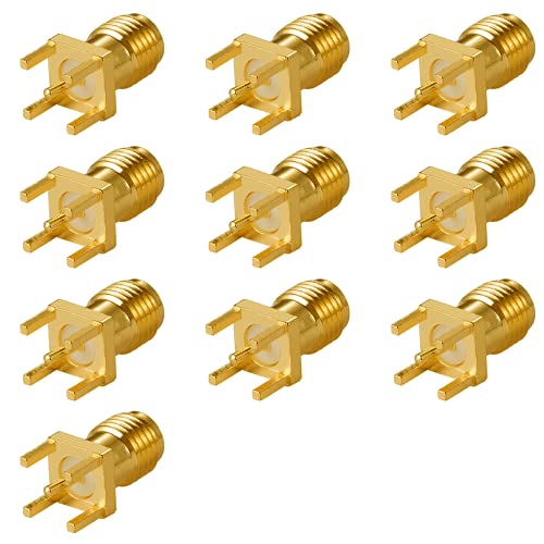 10 conectores SMA hembra para PCB con 4 pines miniatura 2
