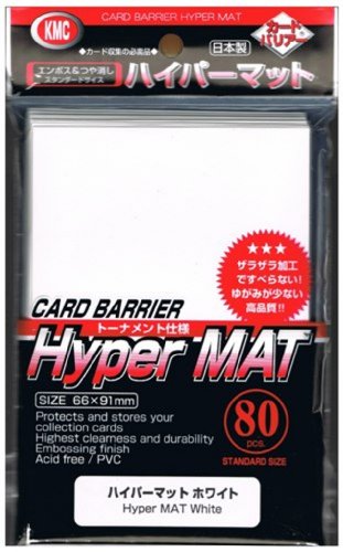 KMC 80ct Packs Hyper Matte Sleeves Fits Standard Size White 1Pack