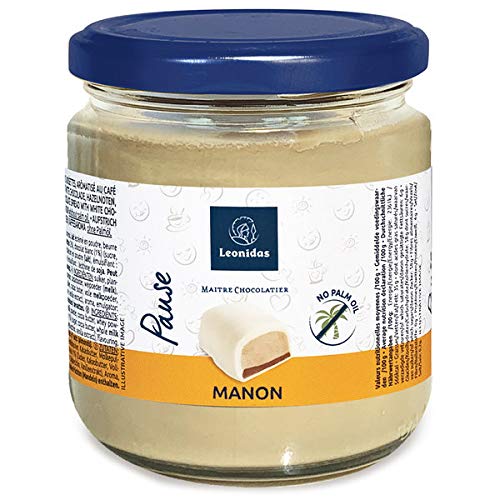 Leonidas Manon Spread – White Chocolate & Coffee Spread 300 g Jar – Palm‑Oil Free Belgian Spread – Luxury Gourmet Coffee‑Infused White Chocolate