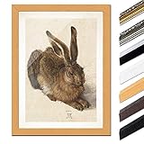 Bild mit Rahmen - Albrecht Dürer Feldhase 20x30 cm ca. A4 - Gerahmter Kunstdruck inkl. Galerie...