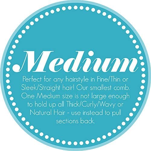 Original Stretch Double Comb for Fine Thin Sleek Straight Hair - Easy & Sturdy Long Lasting Updo's (Black, Medium)