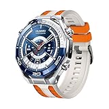 xhKJO Cinturino per Orologi per Huawei Watch Ultimate 2 Strap,Cinturini Chiusura a scatto Strap Sportivo Bracelets Silicone Cinturini di Ricambio per Huawei Watch Ultimate 2 Accessori (beige orange)
