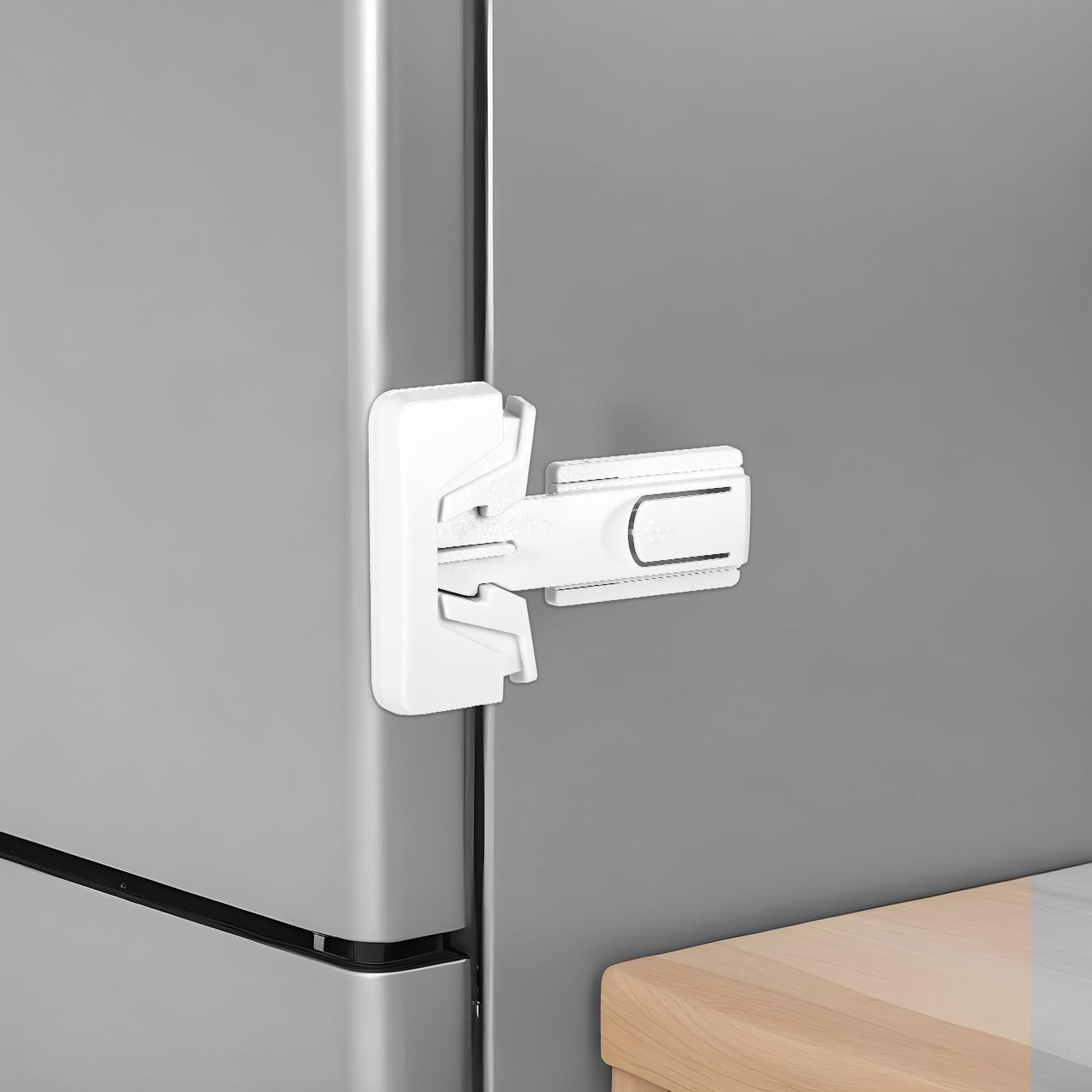 2 Pcs Refrigerator Fridge Freezer Door Lock for Kids White Child Proof Refrigerator Lock to Keep Door Closed for Toddlers Baby Kid PetsNo Drill