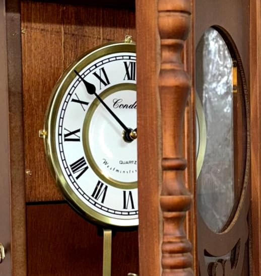 Pendelwanduhr, 77 cm, Pendeluhr, schöne Quarzwanduhr, römische Ziffern, geschütztes Pendel