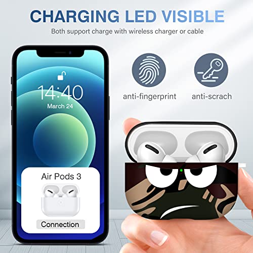 Image of for Airpods Pro Case, Don't Touch Me for Airpods Pro Cover with Keychain /Lanyard Soft Cute Shockproof Cover for Women Men Compatible with for Airpods Pro 2019 Charging Case (Brown)