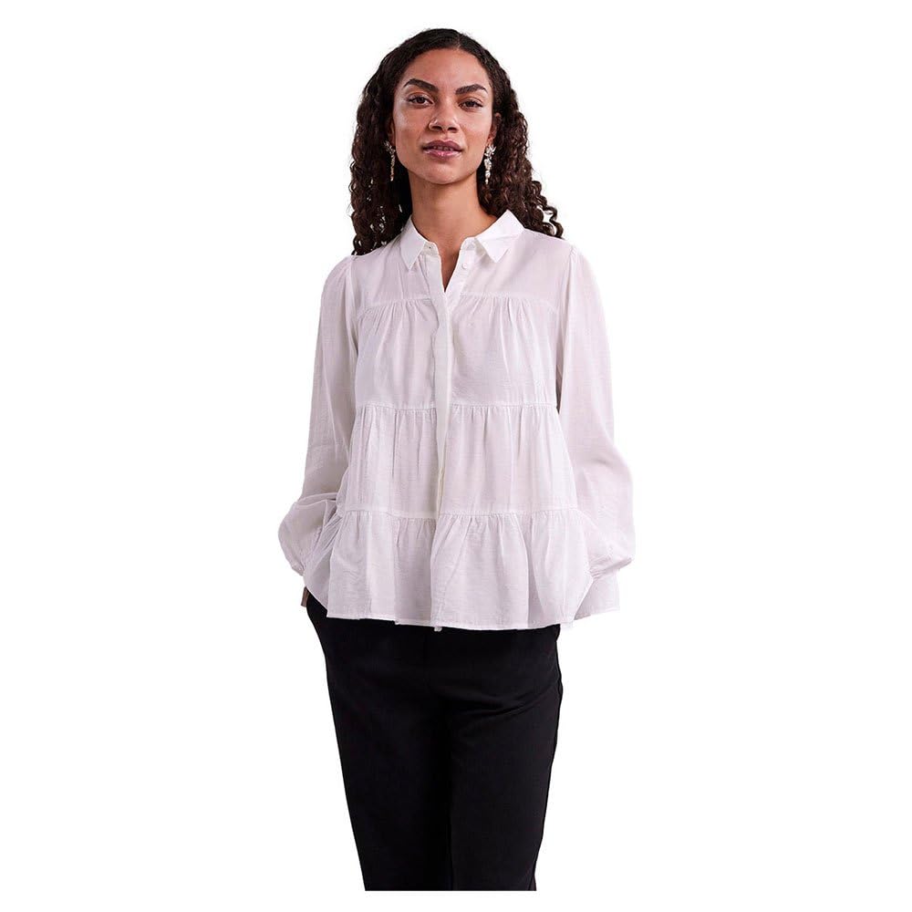 Yas Women's Star White Y.a.s Yaspala Ls Shirt S. Noos, Xxl