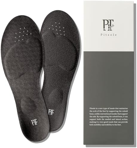 （02:00時点） [正規品保証] ピットソール 中敷き 姿勢サポート 姿勢インソール 男女兼用 立ち仕事 アーチサポート サイズ調整 インソール 超軽量 模倣品対策済み(ブラック,S(23～24.5cm))