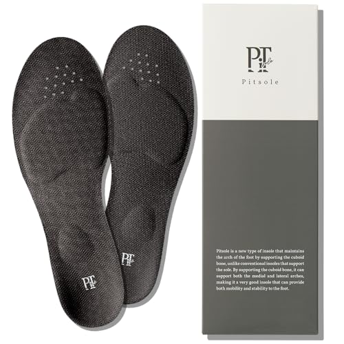 [正規品保証] ピットソール 中敷き 姿勢サポート 姿勢インソール 男女兼用 立ち仕事 アーチサポート サイズ調整 インソール 超軽量 模倣品対策済み(ブラック,S(23～24.5cm))のサムネイル