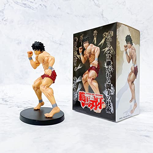 Jiumaocleu Figura BAKI Hanma Yujiro Figura Estatua Modelo 15CM Anime Figurita Lucha Postura Figura Juguetes para Decoración de Escritorio Fans Regalos