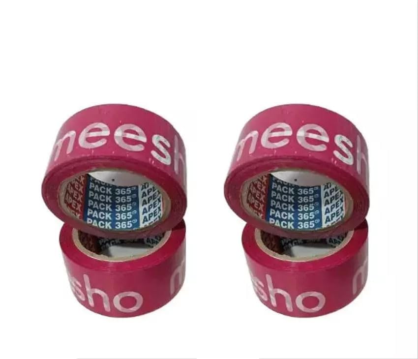 GenericDharansh - (Pack of 4) Meesho Branded Packaging Tape (2" Inch 65 mtr),40 micron