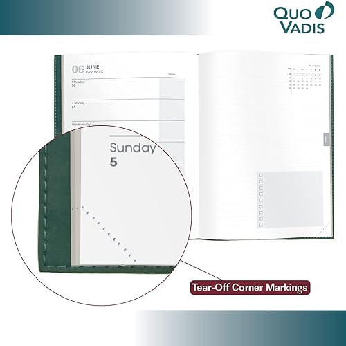 Miniatura 3 de Quo Vadis Agenda semanal 2023-2024 Note 21 de 17 meses, de agosto a diciembre, 6 x 8 14 pulgadas, piel sintética suave, color negro, un diseño