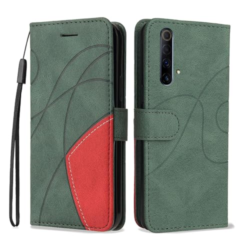 Compatible con Realme X50 5G/Realme X3 SuperZoom - Funda Delgada 2 Tonos con Cuero Suave Tacto y TPU, Ranuras para Tarjetas