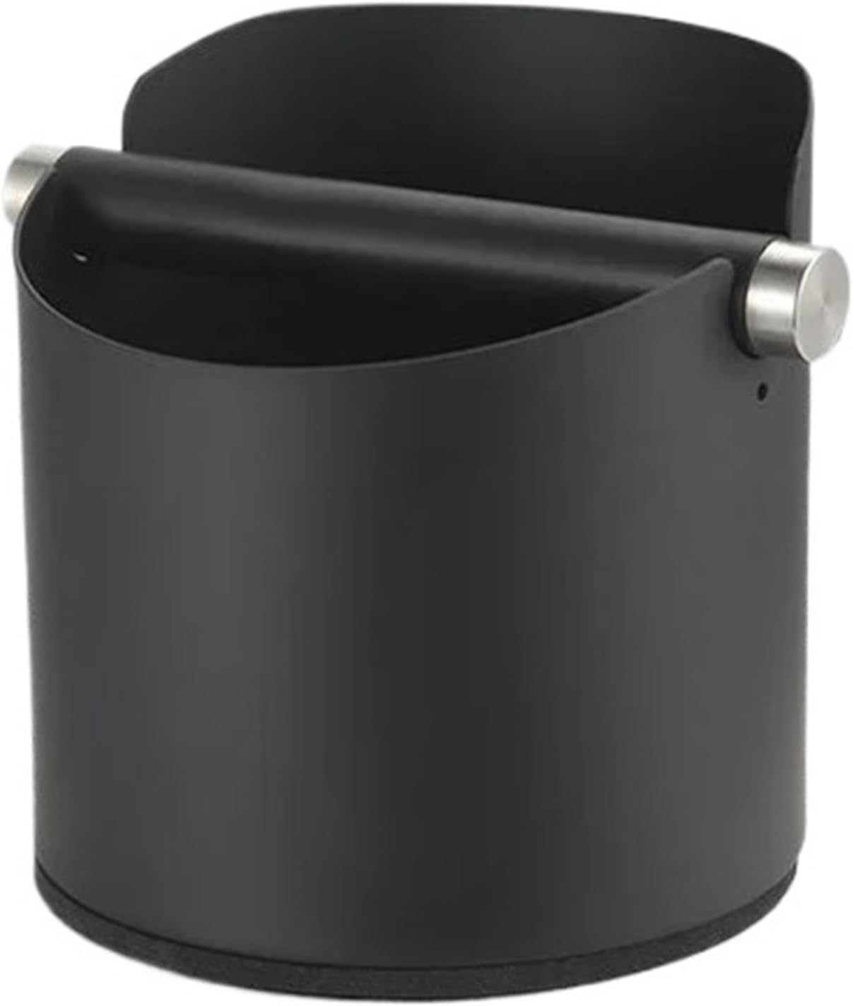 Coffee Knocking Box Ground Knock Bucket With Rod Stainless Steel Powder Espresso Dump Bin(Steel-L)