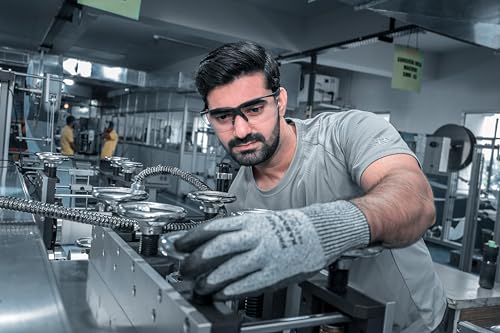 Image of Karam ES005 Safety Goggles with Transparent Lens | Scratch & Impact Resistant | Safety Glasses for Multipurpose Use for Pollution, Dust, Riding & Construction Work