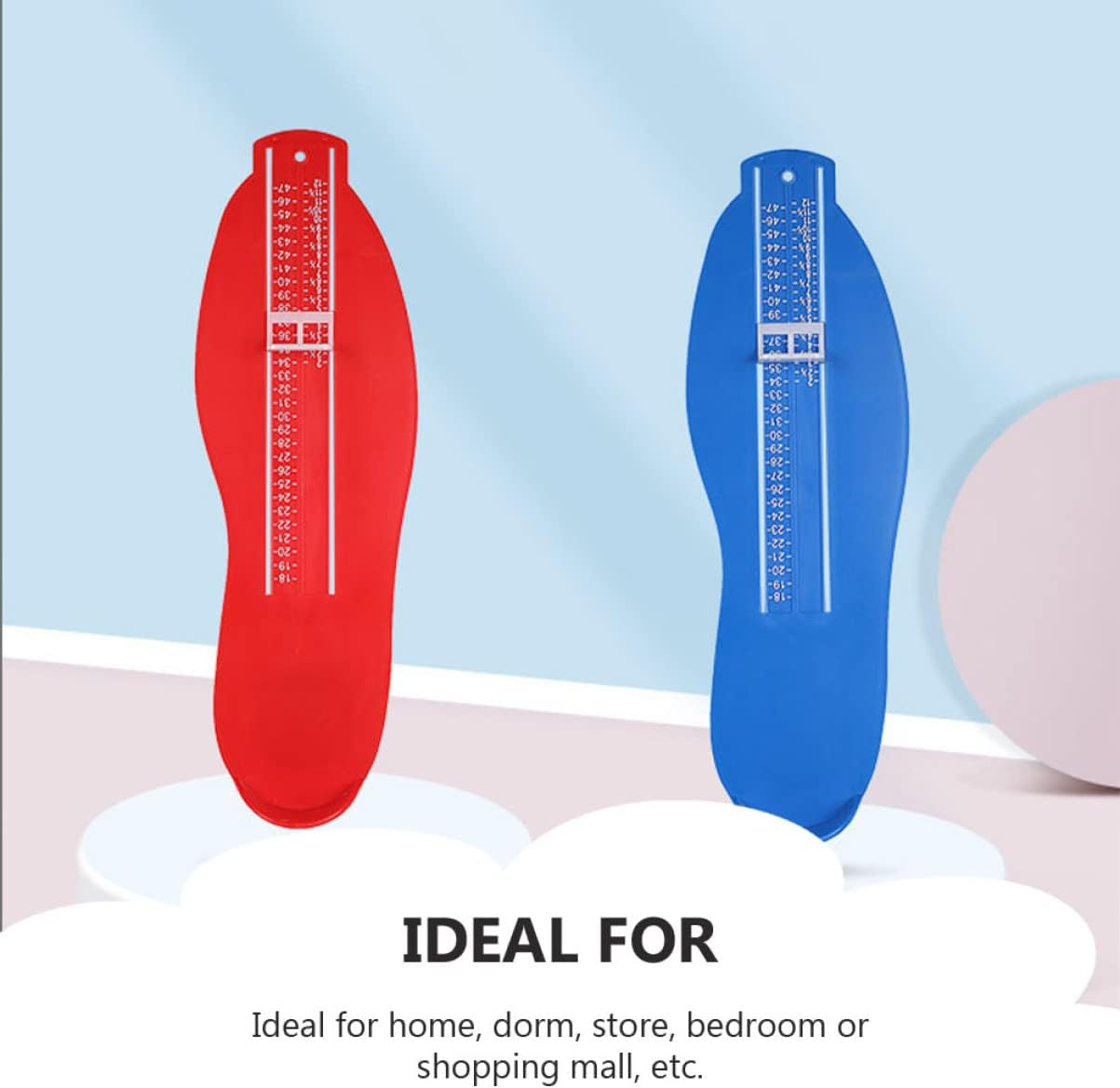 3pcs Practical Foot Measuring Device for Adults and Boys and Girls Accurate Foot Gauge Lightweight Wear-resistant Measurement Tool Red Black and Blue
