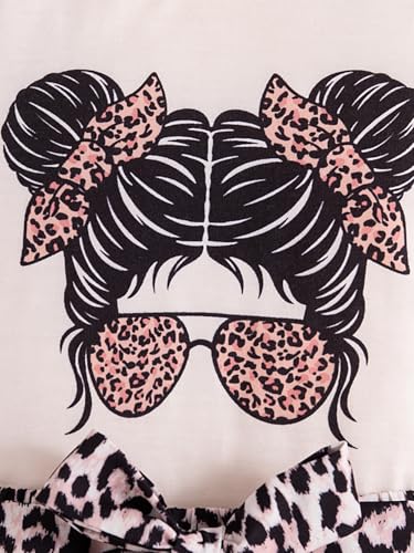 Image of Girl's 2 Pcs Outfits Short Sleeve Graphic T-Shirt Top and Paperbag Waist Shorts Set with Belt
