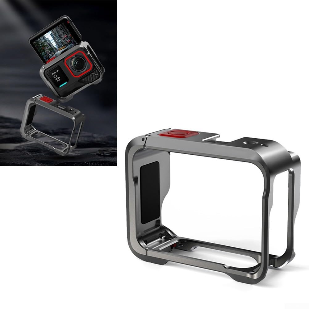 Aluminiowa klatka do Insta360 Pro 2/1, lekka metalowa obudowa ochronna z wytrzymałą ramą do kamery sportowej, szara