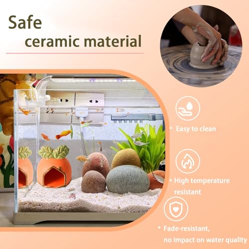 Image of Ceramic Aquarium Decor Orange Carrot Betta Fish Tank Accessories