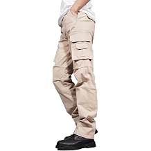Soulsfeng Mens Cargo Pants Cotton Straight Stretch Tactical Work Hiking Pants with Pockets