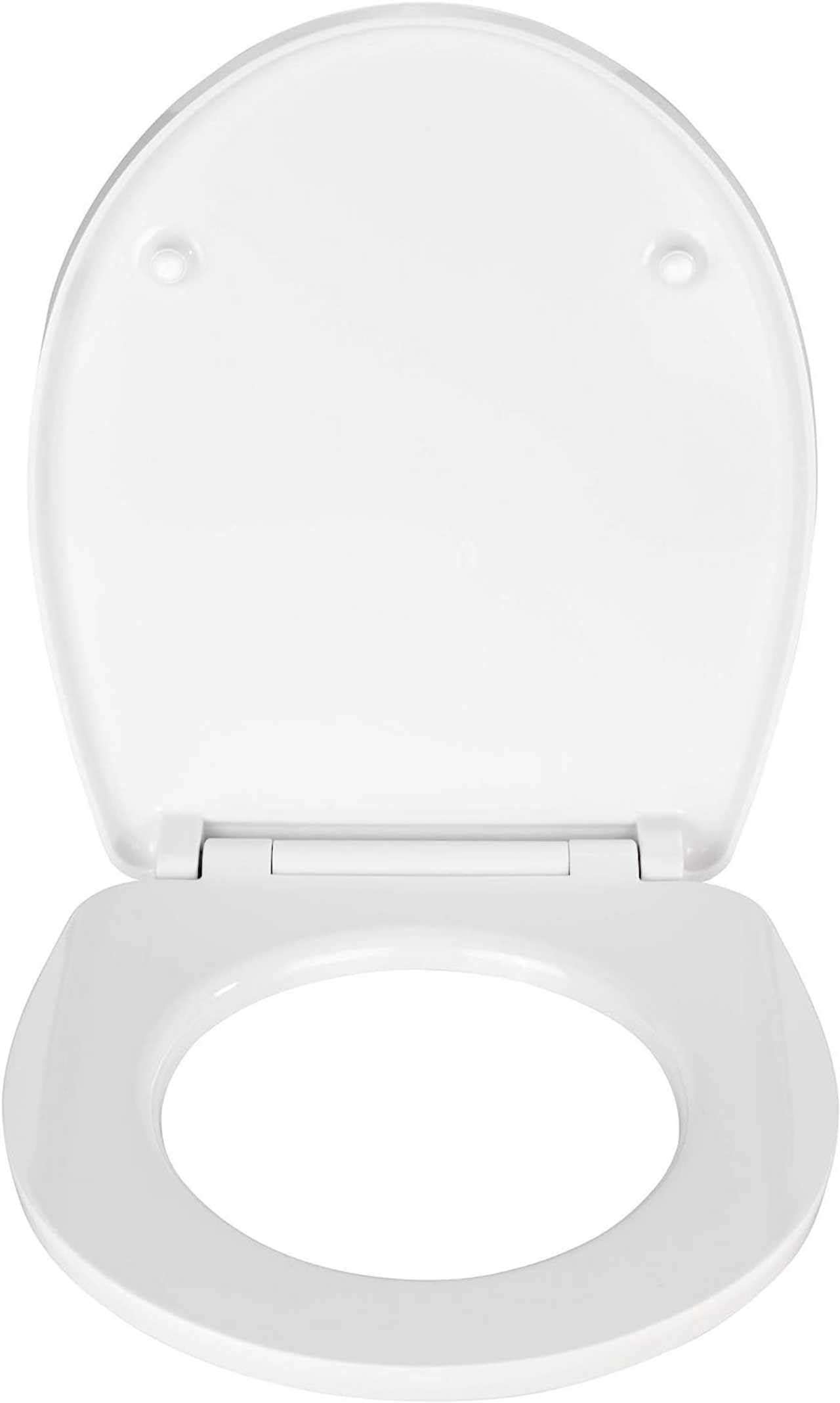 WENKO WC-Sitz Hochglanz Acryl Frog News, High Gloss Oberfläche, hygienischer Toilettendeckel mit Absenkautomatik, aus antibakteriellem Duroplast, 39 x 45 cm